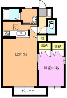 カーサ・アトリオD【1階】の間取り