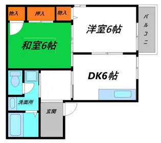 八雲ハイツ【2階】の間取り