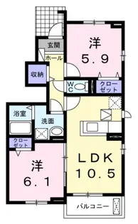 パーク アクシスオスト B【1階】の間取り