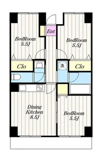 神奈川県厚木市旭町3【マンション】の間取り
