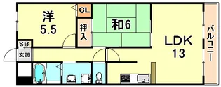 ベルベデール甲南【7階】の間取り