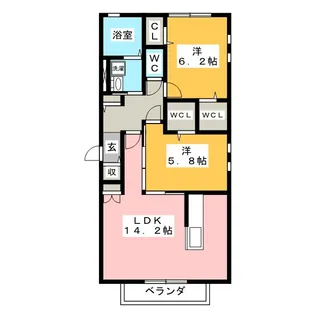 パルオン B【1階】の間取り