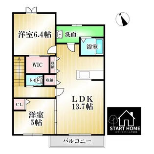 シャーメゾン レ・フレールI【2階】の間取り