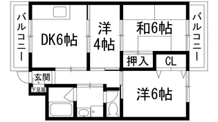 ハイム逆瀬【2階】の間取り