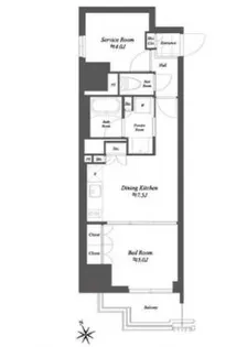 ブランシエスタ浅草雷門【9階】の間取り