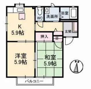 サン・シュライン E棟【2階】の間取り