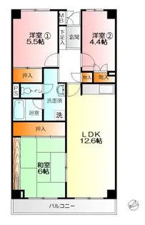 藤和大秦野ハイタウン【3階】の間取り