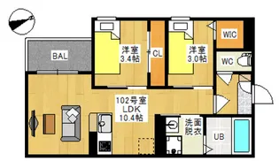2LDKの間取り画像