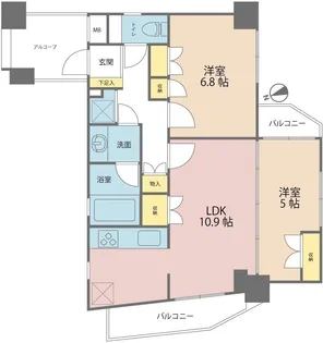 アートコート早稲田戸山公園【4階】の間取り