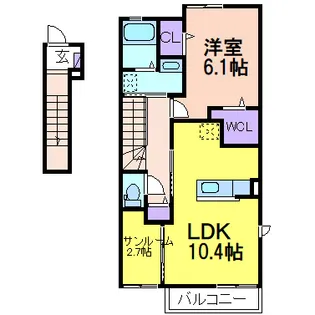 プリムヴェール【2階】の間取り