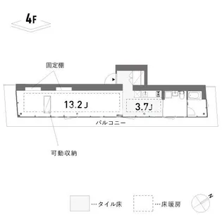 KAJITA APARTMENTS【4階】の間取り