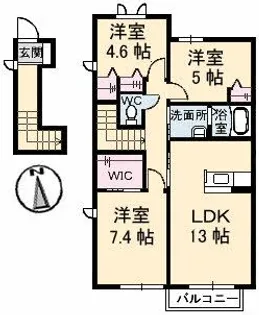 シャーメゾン原尾島 I棟【2階】の間取り