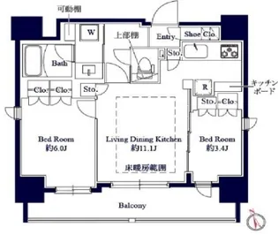 東京都中央区入船1【マンション】の間取り