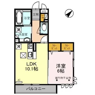 1LDKの間取り画像