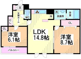 神奈川県川崎市多摩区登戸【マンション】の間取り