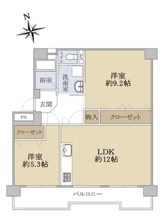 東大路高野第3住宅第25号棟【2階】の間取り