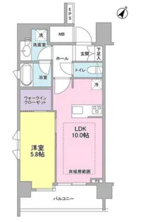 東京都港区赤坂6【マンション】の間取り