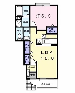 ベル・ソレイユ A【1階】の間取り