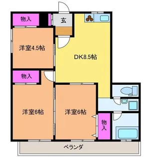笹口グリーンハイツ【2階】の間取り