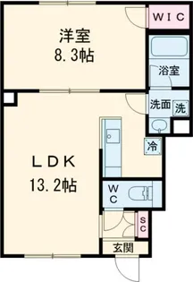 メディオ上北沢【1階】の間取り