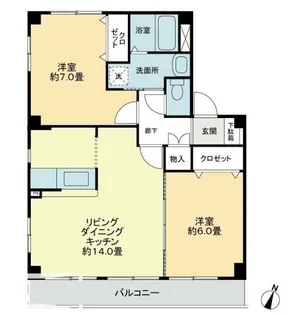 フォブール世俵 B【2階】の間取り