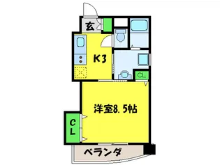 住吉橋TKハイツ【8階】の間取り