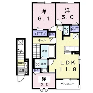 メゾンヴェール高田【2階】の間取り