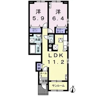 アンジーハウスII【1階】の間取り