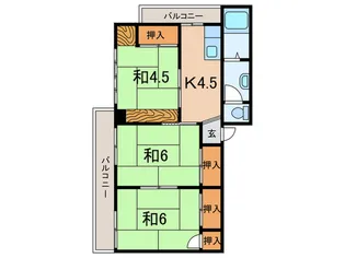 富士マンション【4階】の間取り