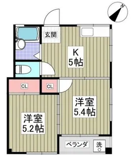 高鼻コーポ【1階】の間取り