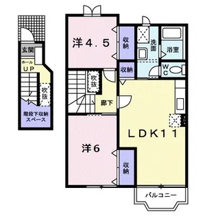 プリムヴェールC【2階】の間取り