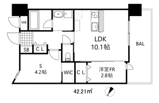 ジェノヴィア神戸新開地駅前【3階】の間取り