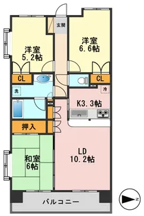 デュークコート小岩【3階】の間取り
