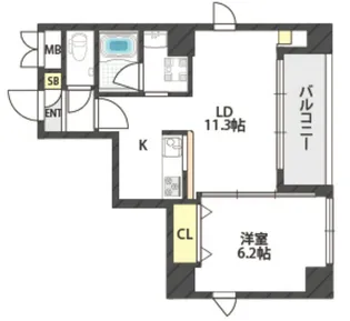ルリーフ真法院【4階】の間取り