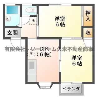 リバーコートC棟【1階】の間取り