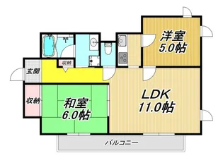 フローラル長洲【4階】の間取り