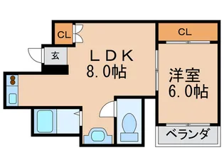 津田サンズビル【5階】の間取り