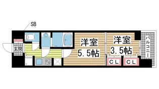 ラヴ神戸三宮【14階】の間取り