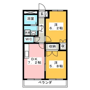 ラフィネ上恵土【1階】の間取り