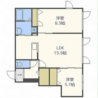 Regalo22 B棟(レガーロ22 B棟)【1階】の間取り