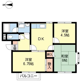 ハイツ榎本B【2階】の間取り
