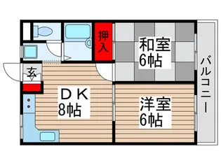 ユ-フラッツ常盤平【2階】の間取り
