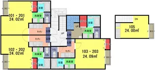 アークシティ的場【1階】の間取り