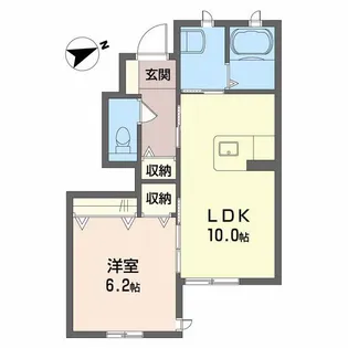 プレジール南観音【1階】の間取り