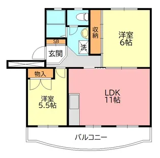 サニーコートマンション【4階】の間取り