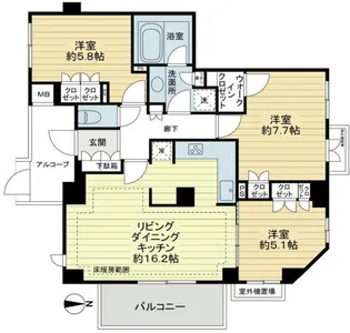 要町コートスクエア【2階】の間取り