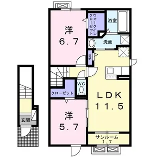 サンエアリーハウス【2階】の間取り