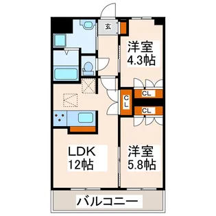 KANNA-KAMUI【5階】の間取り