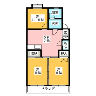東校グリーンハイツ【1階】の間取り