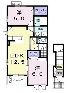 ヴィラ・ウィンド A【2階】の間取り